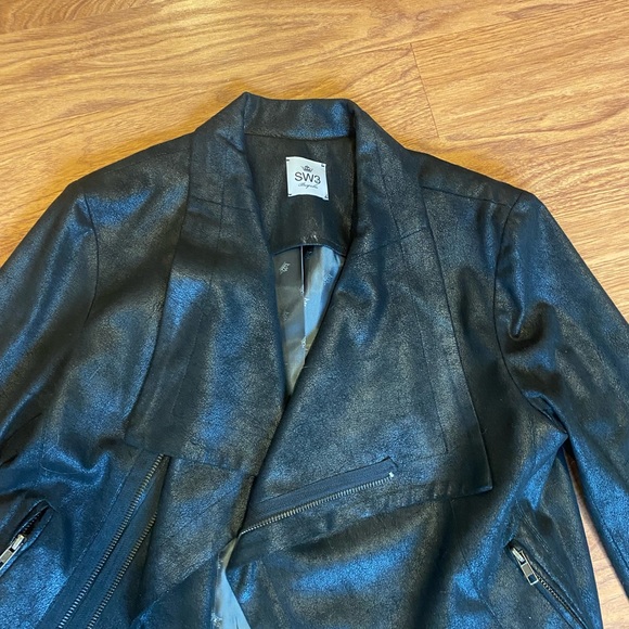 SW3 Bespoke faux leather moto jacket - Picture 2 of 4